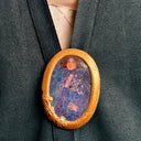 Hand-Painted Gustav Klimt Brooch, Adele Bloch-Bauer Miniature