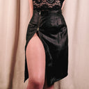 Vintage Dianne Beaudry 80s Liquid Silk Set, Jacket & Slit Skirt