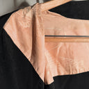 Vintage Black Silk Haori Kimono Jacket, Peach Lining, Bamboo Print