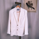 Lichi Tailored Ivory Pinstripe Two-Piece Suit, Blazer & Trousers