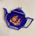 Limoges Cobalt & Gilt Teapot Tea Bag / Trinket Dishes, R. Raynaud (Pair)