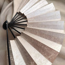 1980s Silver-Leaf Folding Hand Fan with Black Ribs, Tokyo