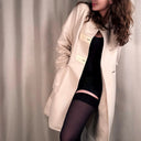 Hermès Paris Cream Cashmere Coat, Leather Toggle Closure