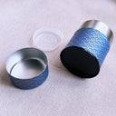 Kyoto Geometric Metal Tea / Matcha Chazutsu Tin in Navy
