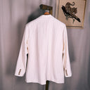 Cream Pinstripe Tailored Two Piece Suit by Lichi, Blazer & High Waist Trousers