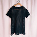 Classic Hot Topic Black Sheer Fishnet Mesh Short Sleeve Unisex Top