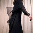 1980s Giorgio Armani Dark Angel Layered Evening Gown