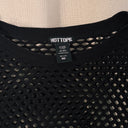 Classic Hot Topic Black Sheer Fishnet Mesh Short Sleeve Unisex Top