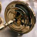 Pair of Mid Century Brass Wall Candle Sconces, Hollywood Regency