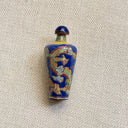 Cobalt & Gilt Porcelain Snuff Bottle, Dragon Motif with Spoon