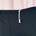 Handmade Black Cotton Drawstring Pants, Mexico