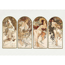 Art Nouveau Alphonse Mucha Underbust Corset, Four Seasons