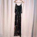 Black Layered Tie-Dye Maxi Slip Dress by Phanuel