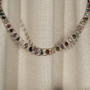 Teotihuacán Gemstone Collar, Gold-Plated Mexican Statement Necklace