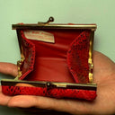 1970s Roger Gimbel Snakeskin Mini Structured Clasp Bag