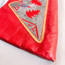 1985 Melinda Barber Red Leather Envelope Clutch, Southwestern Appliqué