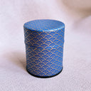 Kyoto Geometric Metal Tea / Matcha Chazutsu Tin in Navy