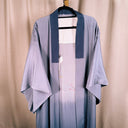 Rare Vintage Long Silk Kimono Robe, Ukiyo-e Geisha Scene, Utamaro