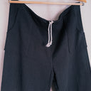 Handmade Black Cotton Wide-Leg Pants, Mexico