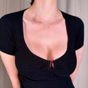 Dolce & Gabbana Black Keyhole Top, Sweetheart Neckline