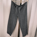 Handmade Pinstripe Cotton Wide-Leg Pants, Drawstring Waist & Ankle