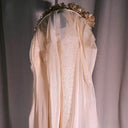 Antique 1920s Ivory Silk Wedding Dress with Slip and Veil