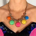 Y2K Serving '80s Neon Bubble Statement Necklace by Myka